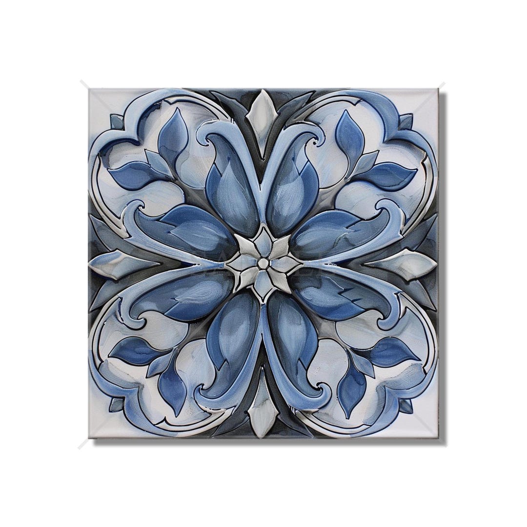 Blue Gray Ceramic Tile - Vintage Moroccan Tile Design - Unique Kitchen ...