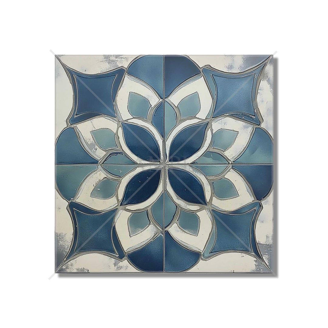 Blue Gray Ceramic Tile - Vintage Moroccan Tile Design Blue Kitchen ...