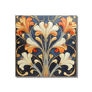 Vintage Art Nouveau Deco Design Ceramic Tile Art Nouveau Kitchen Accent Backsplash Floral Patterned Tile Art Nouveau Bathroom Free Shipping