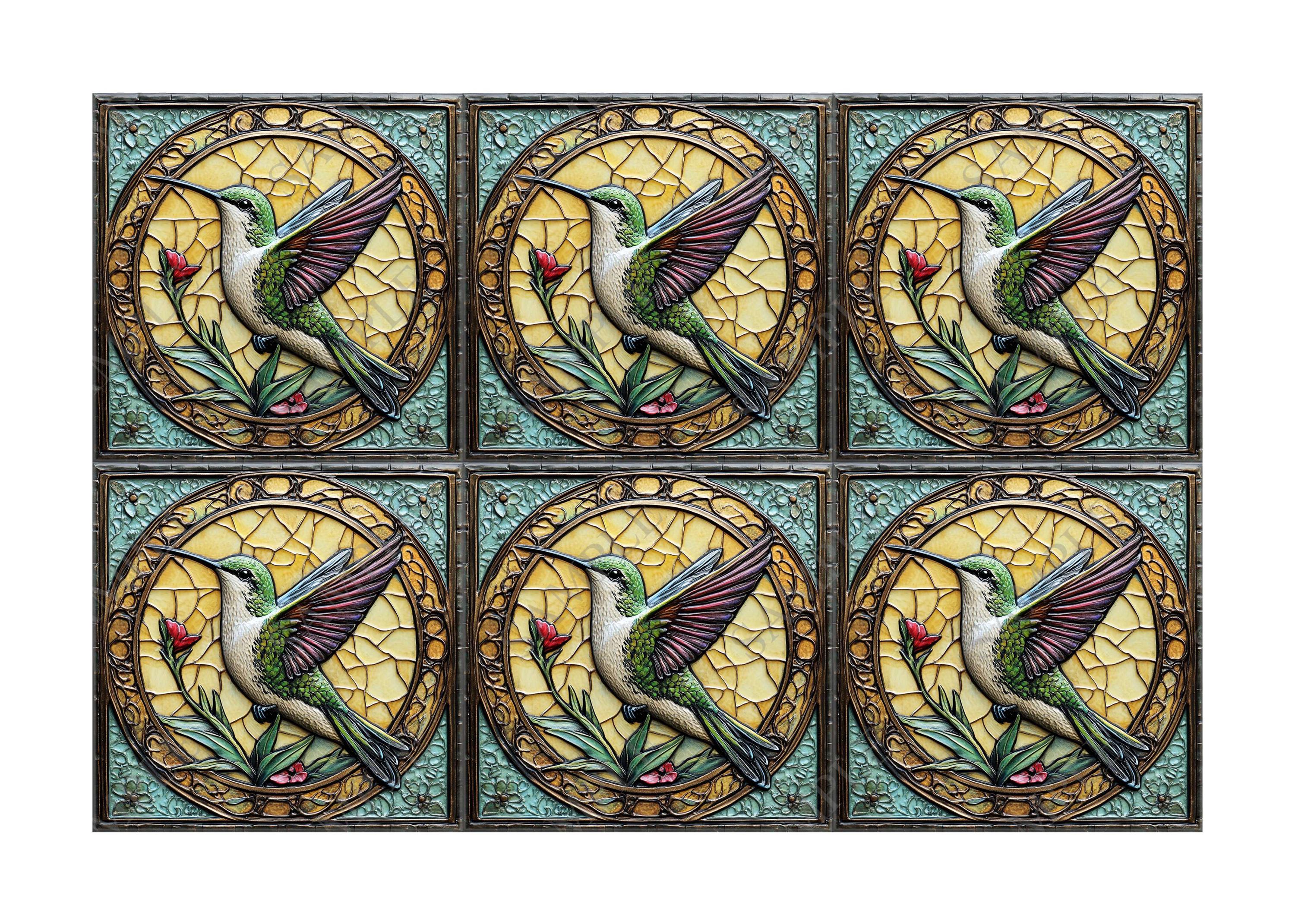 Hummingbird Tile Inlay Hummingbird Design Ceramic Tile - Ceramic Tiles With Birds ...