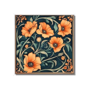 Ceramic Tile Vintage Art Nouveau Flower Design Art Nouveau Kitchen Backsplash Tiles Floral Tile Art Nouveau Accent Tiles Free Shipping