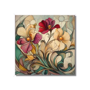 Ceramic Tile Vintage Art Nouveau Flower Design Art Nouveau Kitchen Backsplash Tiles Floral Tile Art Nouveau Accent Tiles Free Shipping