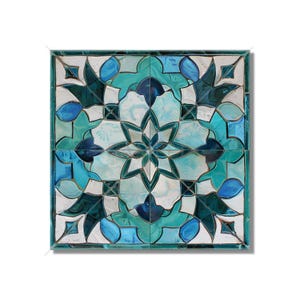 Ceramic Tile Turquoise Blue Green Design - Kitchen Backsplash Tile - Blue Green Bathroom Tile - Unique Tile Backsplash - Free Shipping