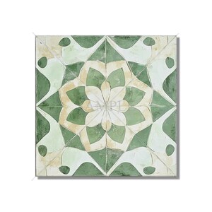 Aged Green Ceramic Tile - Vintage Aged Design Tile - Unique Green Kitchen Backsplash Tile - Unique Green Bathroom Tile - Green Accent Tiles