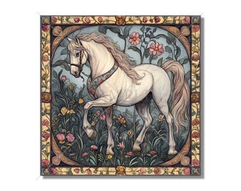 Horse Design Ceramic Tile - Patterned Horse Ceramic Tiles - Animal Design Tiles - Horse Design Home Decor - Horse Mural -