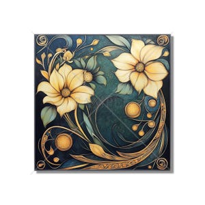 Backsplash Tiles Vintage Art Nouveau Flower Design Art Nouveau Kitchen Ceramic Tiles Floral Tile Art Nouveau Accent Tiles Free Shipping
