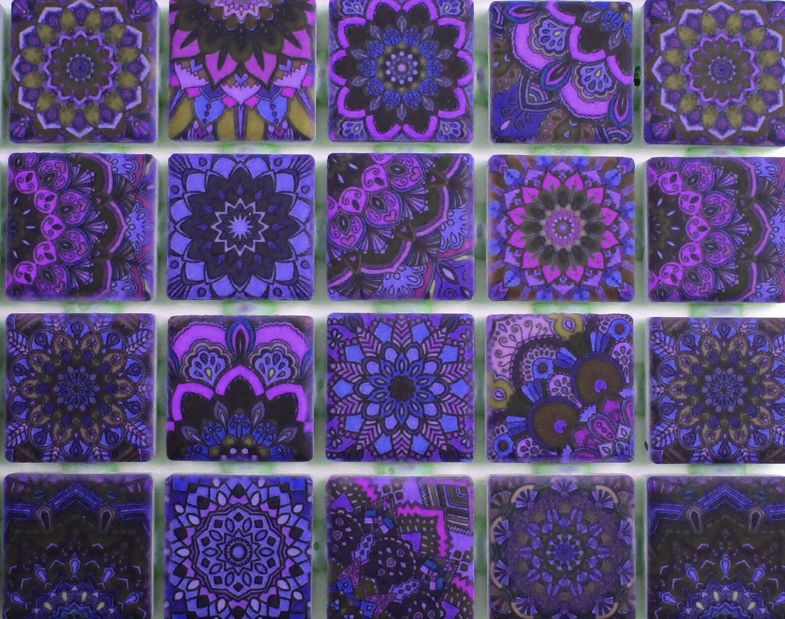 Ceramic Mosaic Tiles Purple Moroccan Tile Design Medallions Etsy