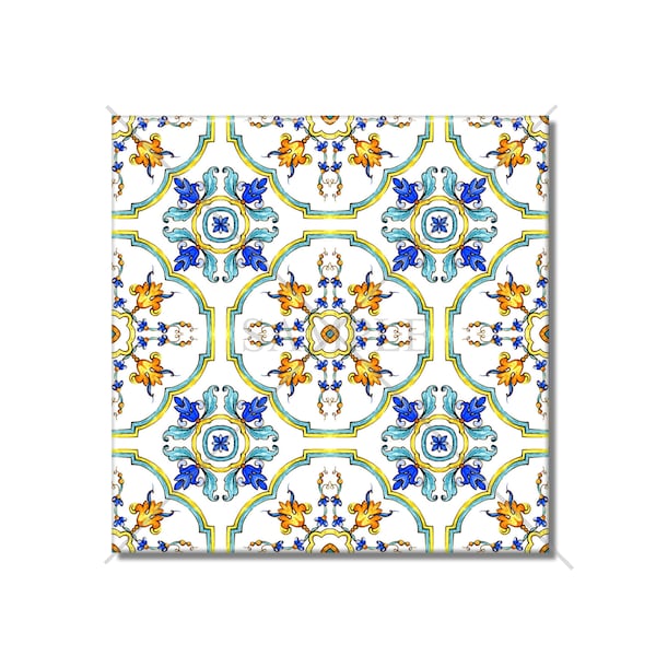 Blue Yellow Italian Design Ceramic Tile  Ceramic Kitchen Backsplash Tile - Bathroom Wall Tile - Patterned Ceramic Tile - Fireplace Tile