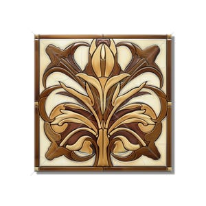 Ceramic Tile Kitchen Backsplash Tile - Copper Brown Gold Vintage Art Nouveau Design Bathroom Tile Antique Reproduction Tile - Fireplace Tile