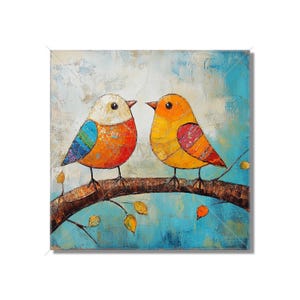 Decorative Bird Ceramic Tile - Mixed Bright Colors Design Wall Tiles - Bird Design Wall Art Tile - Colorful Bird Home Decor - Free Shipping