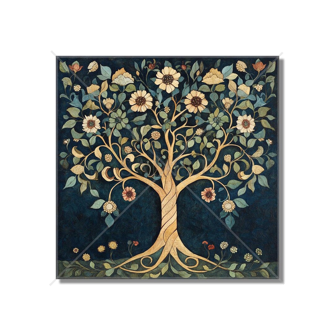 William Morris Tree of Life Design Ceramic Tile Art Nouveau Kitchen ...