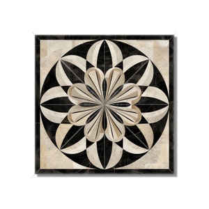 Black Beige Cream Ceramic Tile - Vintage Design Tile Design - Kitchen Backsplash Tile - Bathroom Wall Tile Patterned Patterned Ceramic Tile image 1