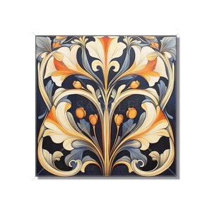Vintage Art Nouveau Deco Design Ceramic Tile Art Nouveau Kitchen Accent Backsplash Floral Patterned Tile Art Nouveau Bathroom Free Shipping