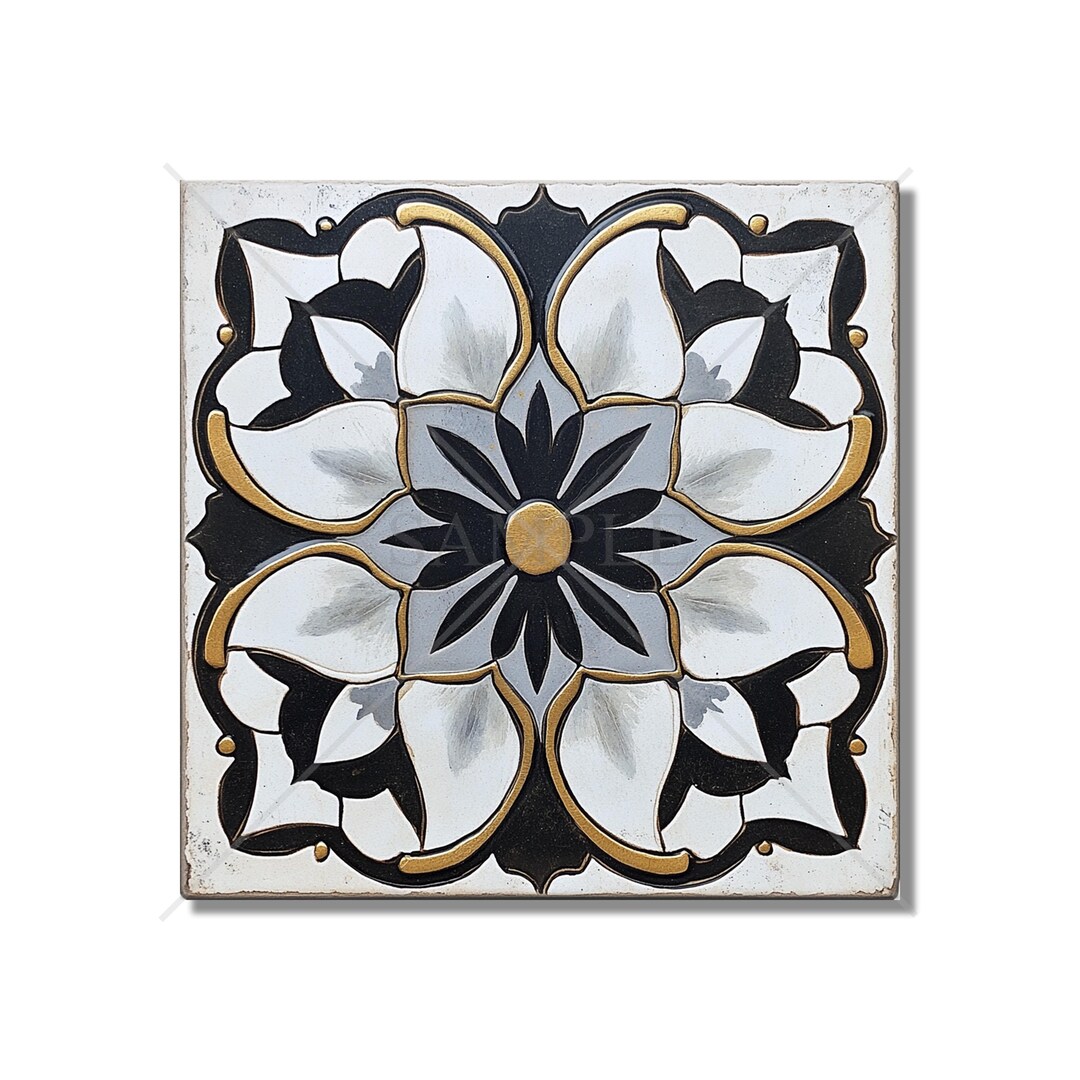 Ceramic Tile Aged Black White Kitchen Backsplash Antique Design Tile ...