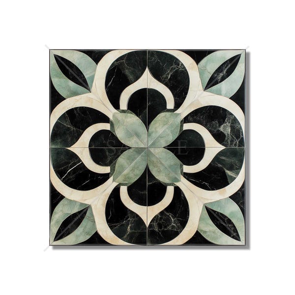 Black Green Ceramic Tile - Unique Black Kitchen Backsplash Tile - Black Bathroom Shower Wall Tile - Marble Design Backsplash Tile