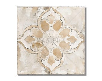 Neutral Tones Vintage European Design Ceramic Tiles Patterned Kitchen Backsplash Tile - Beige Cream Tan Bathroom Tiles Patterned Tiles