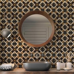 Vintage Art Deco Design Ceramic Tile Black And Gold Tones Art Deco Kitchen Backsplash Tile Art Deco Bathroom Tile - Free Shipping