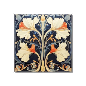 Vintage Art Nouveau Deco Design Ceramic Tile Art Nouveau Kitchen Accent Backsplash Floral Patterned Tile Art Nouveau Bathroom Free Shipping