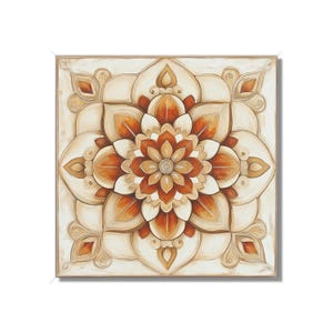 Patterned Ceramic Tile Rust Beige Unique Kitchen Backsplash Tile - Patterned Bathroom Wall Tile - Patterned Fireplace Tiles Free Shipping