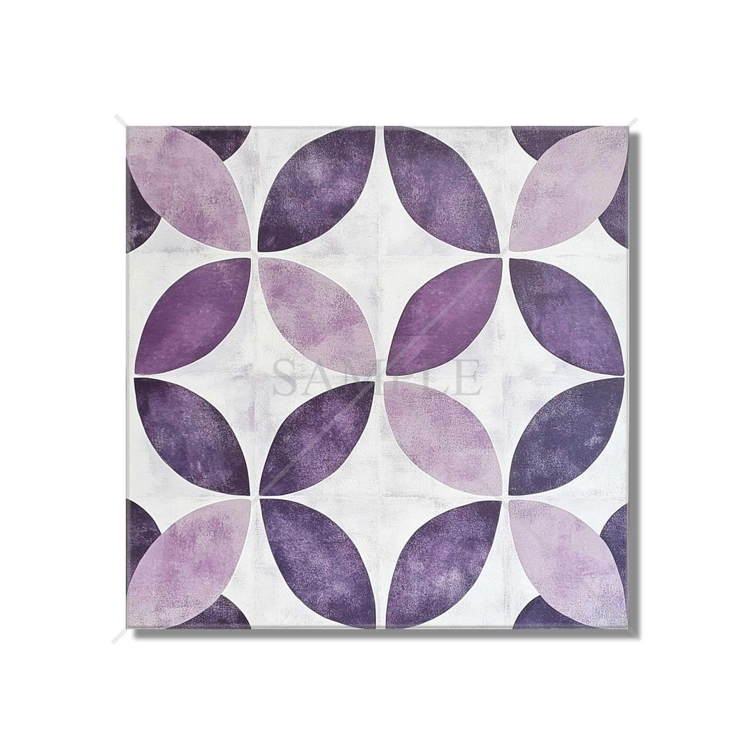 Dusty Lavender Ceramic Tile - Lavender Patterned Kitchen Backsplash ...