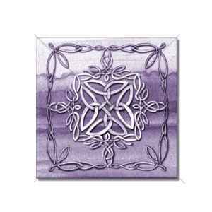 Lavender Purple Ceramic Tile - Celtic Knot Design Ceramic Tile - Kitchen Backsplash Tile -  Bathroom Tile - Fireplace Tile - Free Shipping