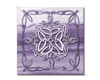 Lavender Purple Ceramic Tile - Celtic Knot Design Ceramic Tile - Kitchen Backsplash Tile -  Bathroom Tile - Fireplace Tile - Free Shipping