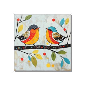 Colorful Bird Ceramic Tile - Mixed Bright Colors Design Wall Tiles - Bird Design Wall Art Tile - Colorful Bird Home Decor - Free Shipping