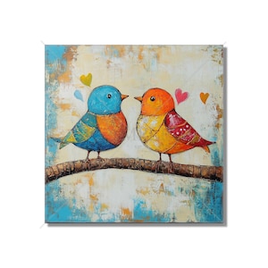 Decorative Bird Ceramic Tile - Mixed Bright Colors Design Wall Tiles - Bird Design Wall Art Tile - Colorful Bird Home Decor - Free Shipping