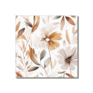Botanical Floral Ceramic Tile - Botanical Kitchen Backsplash Tile - Botanical Bathroom Tile - Botanical Fireplace Surround Tile