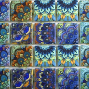 Mixed Ceramic Mosaic Tiles - Patterned Mosaic Tile Boho Moroccan Tile Mosaic Tile