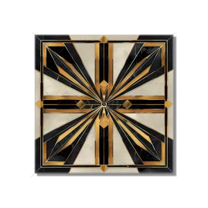 Vintage Art Deco Design Ceramic Tile Black And Gold Tones Art Deco Kitchen Backsplash Tile Art Deco Bathroom Tile - Free Shipping