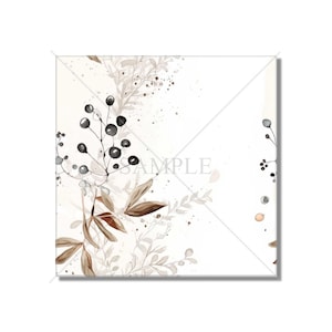 Botanical Floral Ceramic Tile - Botanical Kitchen Backsplash Tile - Botanical Bathroom Tile - Botanical Fireplace Surround Tile