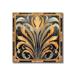 Vintage Art Nouveau Design Ceramic Tile - Kitchen Backsplash Tile Bathroom Tile Antique Design Tile - Fireplace Tile - Staircase Tile