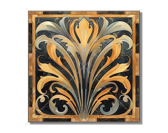 Vintage Art Nouveau Design Ceramic Tile - Kitchen Backsplash Tile Bathroom Tile Antique Design Tile - Fireplace Tile - Staircase Tile