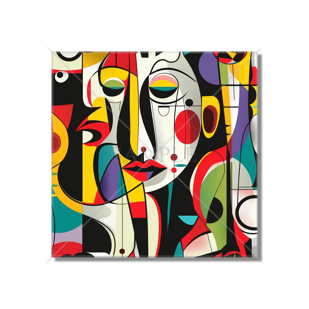 Micasso Picasso Faces Design Ceramic Tile - Colorful Unique Kitchen Backsplash ...