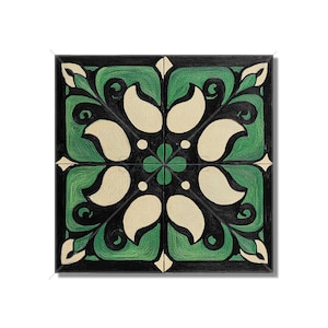 Black And Green Ceramic Tile - Unique Green Kitchen Backsplash Tile - Green Bathroom Shower Wall Tile - Black And Green Backsplash Tiles