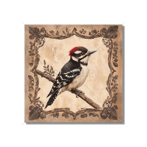 Vintage Bird Design Ceramic Tile - Ceramic Tiles With Birds - Bird Design Home Decor - Bird Mural - Tile With Animals Bird Accent Tiles