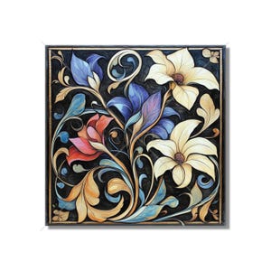 Ceramic Tile Vintage Art Nouveau Flower Design Art Nouveau Kitchen Backsplash Tiles Floral Tile Multi Colored Accent Tiles Free Shipping