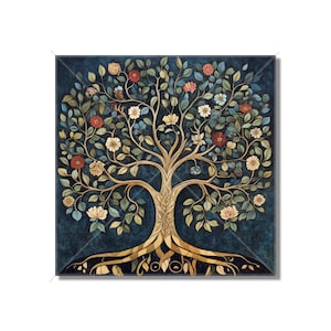 William Morris Tree Of Life Design Ceramic Tile Art Nouveau Kitchen Accent Backsplash Patterned Tile Art Nouveau Bathroom Tile Free Shipping