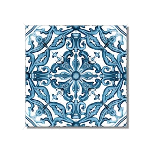 Blue And White Ceramic Tile - Vintage Moroccan Tile Design - Blue Kitchen Backsplash Tile - Bathroom Wall Tile - Patterned Ceramic Tile
