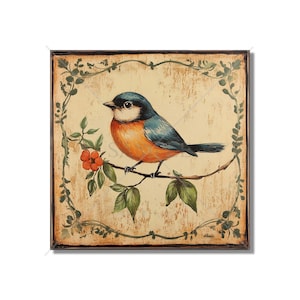 Vintage Bird Design Ceramic Tile - Ceramic Tiles With Birds - Bird Design Home Decor - Bird Mural - Tile With Animals Bird Accent Tiles