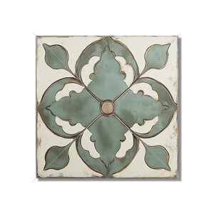 Aged Sage Green Ceramic Tile - Vintage Aged Design Tile - Unique Green Kitchen Backsplash Tile - Unique Bathroom Tile - Green Accent Tiles