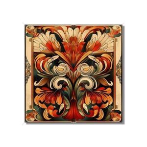 Vintage Art Nouveau Design Ceramic Tile - Kitchen Backsplash Tile Bathroom Tile Antique Design Tile - Fireplace Tile - Staircase Tile