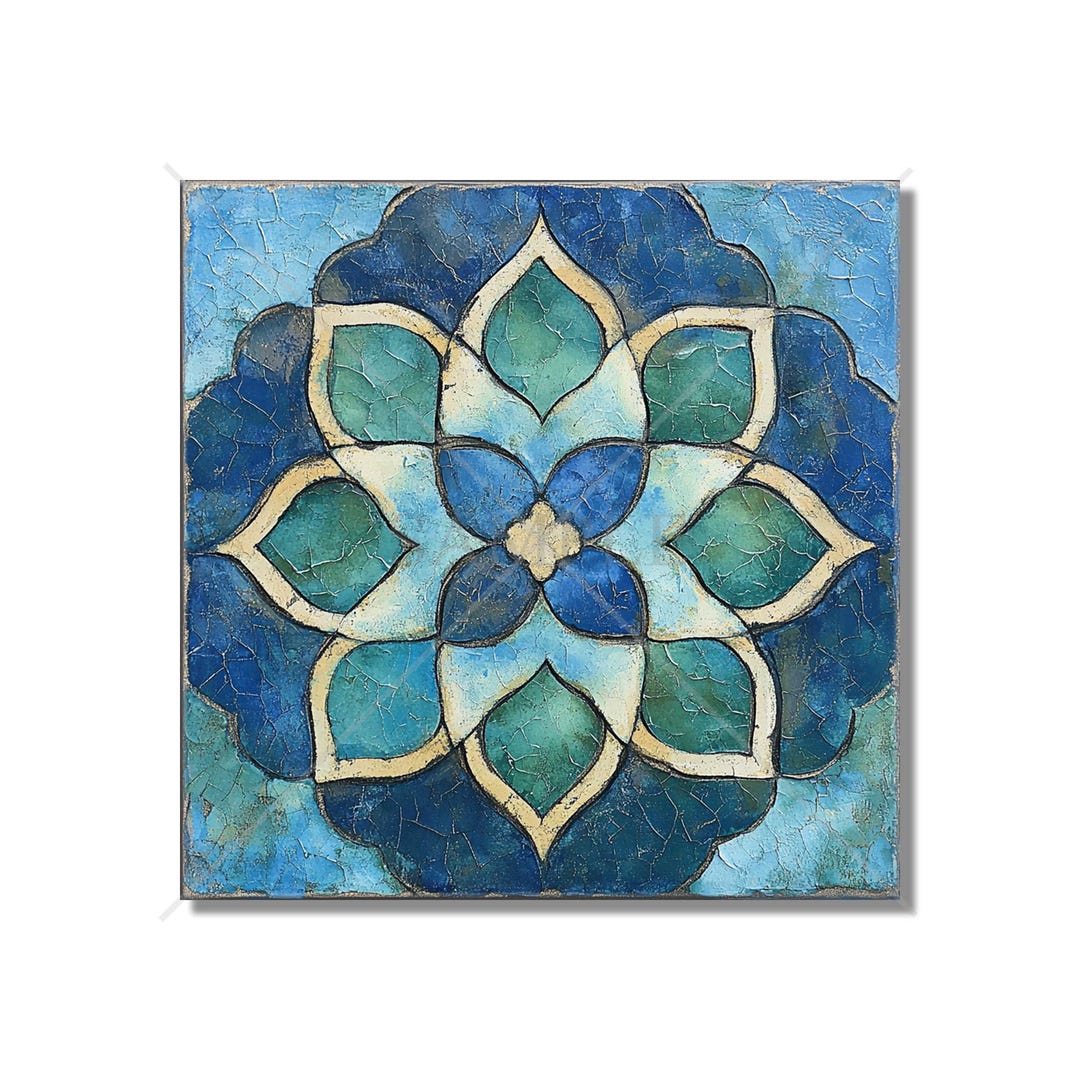 Blue Green Turquoise Ceramic Tile - Vintage Moroccan Tile Design ...