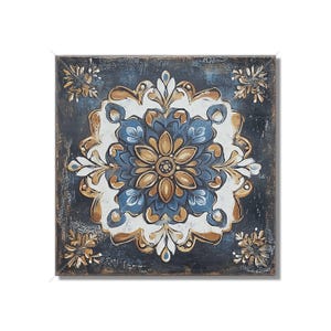 Dark Blue Ceramic Tile Vintage French Design Kitchen Backsplash Tile - Dark Blue Bathroom Wall Tiles - Patterned Decorative Fireplace Tiles