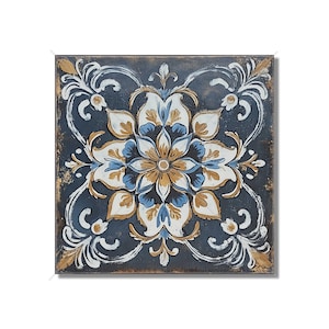 Dark Blue Ceramic Tile Vintage French Design Kitchen Backsplash Tile - Dark Blue Bathroom Wall Tiles - Patterned Decorative Fireplace Tiles