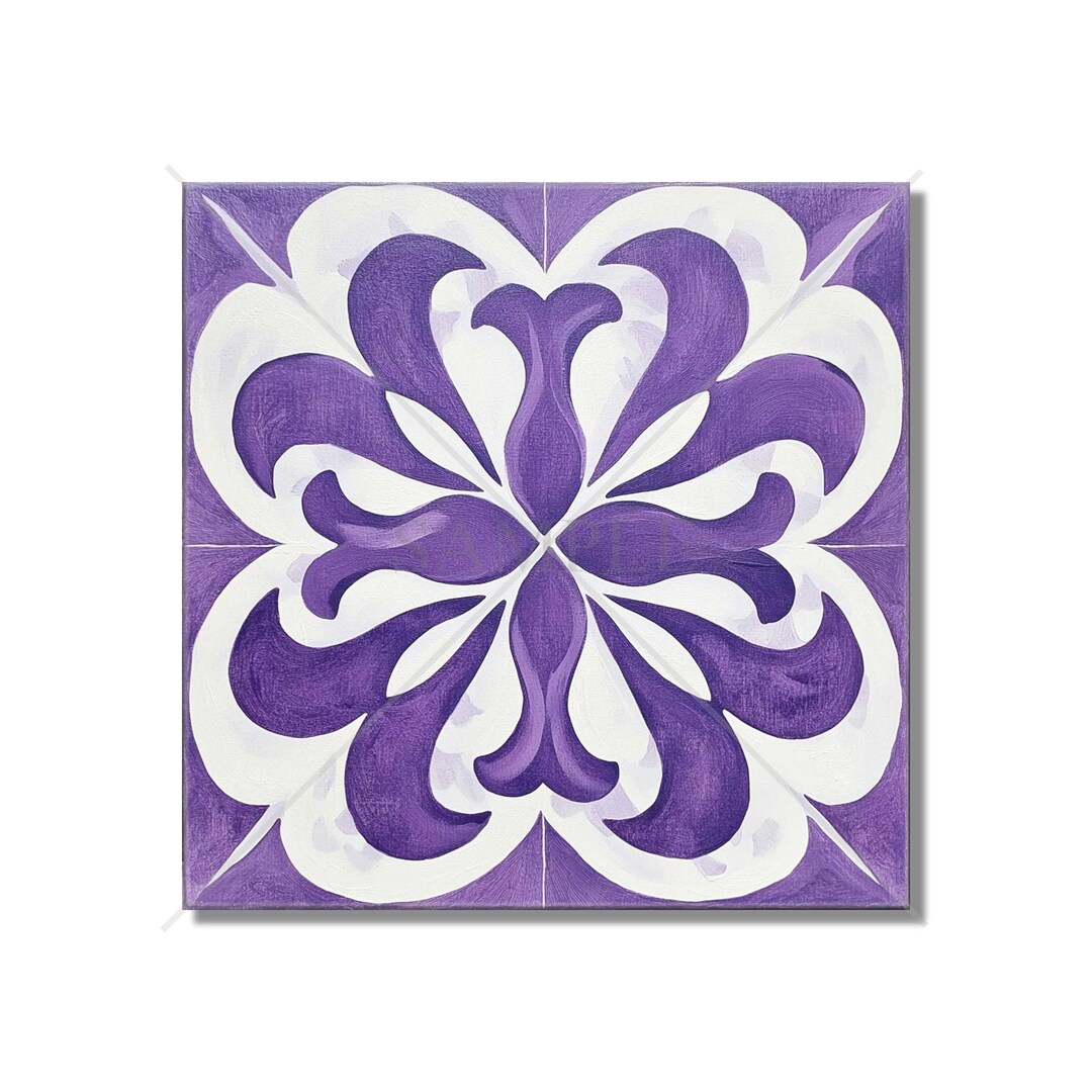 Purple Ceramic Tile Vintage Moroccan Design - Purple Kitchen Backsplash ...