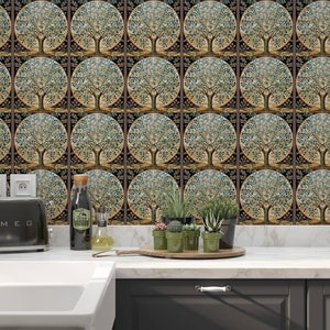 Tree of Life William Morris Design Ceramic Tile Art Nouveau Kitchen ...