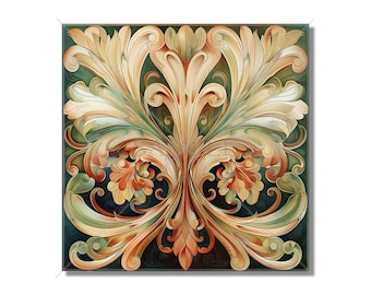 Vintage Art Nouveau Design Ceramic Tile - Kitchen Backsplash Tile Bathroom Tile Antique Design Tile - Fireplace Tile - Staircase Tile