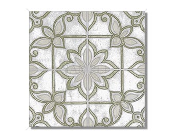 Sage Green Vintage Moroccan Design Ceramic Tile Backsplash Kitchen - Bathroom Tiles Unique Patterned Ceramic Tile -